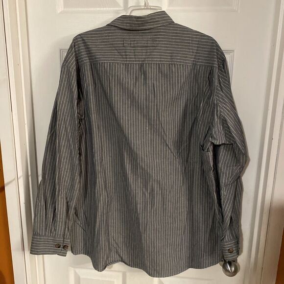 Duluth Trading Co. Men’s Shirt Size Large Front Button Coolmax Vertical Stripes - Picture 7 of 12